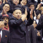 El líder norcoreano Kim Jong-Un, el pasado mes de marzo durante un partido de baloncesto.