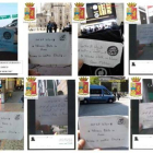 Fotos hechas por los detenidos con mensajes del Estado Islámico ante monumentos en Italia.