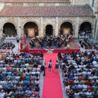 Momento de la actuación de la unidad de música de la Academia Básica del Aire de La Virgen. RAMIRO