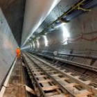 Aspecto del interior del túnel del Tren de Alta Velocidad a su paso por Guadarrama