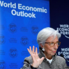 La directora gerente del Fondo Monetario Internacional, Christine Lagarde, en la cumbre de Davos del 2018.