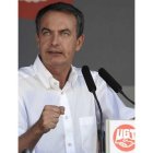 Rodríguez Zapatero en un momento de su intervención en la XXX Fiesta Minera de Rodiezmo.