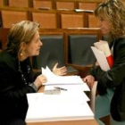 Valdeón y Larrauri conversan, en una imagen de archivo, en un pleno