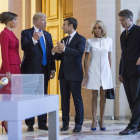Encuentro de Donald y Melania Trump con Emmanuel y Brigitte Macron en Los Inválidos.