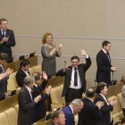 Diputados tras votar la ratificación de la anexión de Crimea y Sebastopol a Rusia.