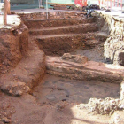 Vista de los vestigios romanos encontrados en la leonesa plaza de San Pelayo. DL
