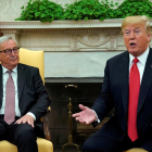 Trump y Juncker, en el Despacho Oval. /