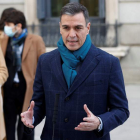 El presidente del Gobierno, Pedro Sánchez, ayer en la celebración de la Constitución. JUN CARLOS HIDALGO