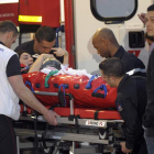 La periodista francesa Edith Bouvier tras llegar a su país en un avión fletado por el Gobierno.