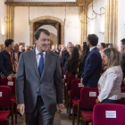 El presidente de la Junta, Alfonso Fernández Mañueco, a su llegada al encuentro. DAVID ARRANZ