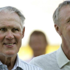 Rinus Michels y Johan Cruyff, en una imagen del 2002.