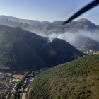 Aspecto que presentaba ayer el incendio de Santa Lucía. JUNTA CYL