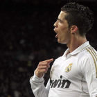 Ronaldo celebra el gol que le marcó al Barça en la Liga.