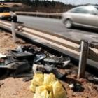 Estado en el que quedó el lugar en el que ocurrió el accidente, en el término municipal de Moguer