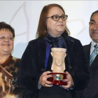 La escritora Zoé Valdés al recoger el Premio Azorín de Novela.