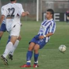 Javi Recamán se lamenta por una ocasión fallada en el primer tiempo