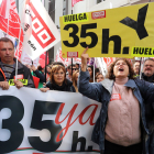 Huelga de trabajadores públicos, hoy, para exigir las 35 horas. RUBÉN CACHO