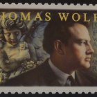 Sello de correos con el rostro de Thomas Wolfe