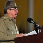 Raúl Castro durante el acto principal del Día de la Rebeldía Nacional