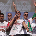 Los portugueses rinden tributo a la campeona en una ceremonia con Cristiano como protagonista. COTRIM