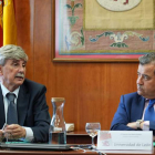 El rector, García Marín, y el presidente de Monteleón, García Paramio. DL