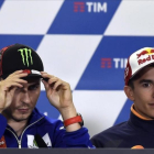 Lorenzo y Márquez durante la rueda de prensa en Mugello (Italia).