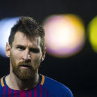 Messi, en un momento del Barça-Olympiacos del Camp Nou.
