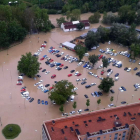 Imagen de una de las zonas inundadas de la capital navarra.