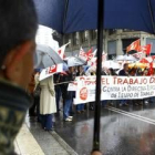 La concentración cortó durante unos minutos el tráfico ante la sede de la Fele en la capital