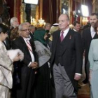 Los reyes, ayer, durante la tradicional recepción al cuerpo diplomático en el Palacio Real.