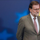 El presidente del Gobierno, Mariano Rajoy, este viernes en el Consejo Europeo.