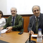 Alicia Armentia, Agustín Álvarez Nogal y Adolfo Vélez, ayer en el Colegio de Médicos.