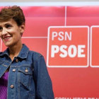 La candidata socialista a presidir Navarra, María Chivite, el pasado 2 de julio, en Pamplona.