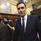 El Presidente del Gobierno y Secretario General del PSOE, Pedro Sanchez, en el Congreso de los Diputados. /