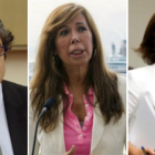 Jorge Moragas, Alicia Sánchez-Camacho y Soraya Sáenz de Santamaría, tres de los dirigentes del PP que JxSí quiere que comparezcan en la comisión de investigación sobre la 'operación Cataluña'.