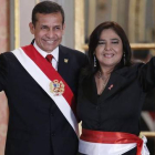 Humala junto a Ana Jara, en la ceremonia de juramento de la primera ministra peruana, el 22 de julio en Lima.