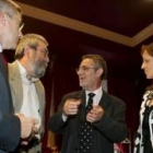 Francisco Fernández, Cándido Méndez, Agustín Prieto y Silvia Clemente, en la clausura de la jornada