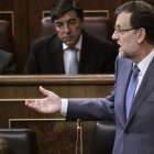 El presidente Mariano Rajoy durante su intervención ayer en la sesión de control al Gobierno.