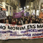 Protesta contra la violencia machista en la plaza de Sant Jaume de Barcelona, el pasado mes de noviembre.