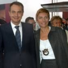 José Luis Rodríguez Zapatero y su esposa, Sonsoles Espinosa, a su llegada ayer a Salamanca