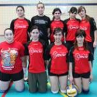 Formación de uno de los equipos femeninos del IES Lancia que disputa la competición escolar