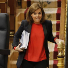 La vicepresidenta del Gobierno, Soraya Sáenz de Santamaría, en el Congreso este miércoles.