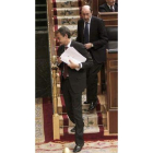 Zapatero y Rubalcaba, ayer en el Congreso.