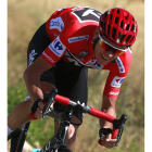 Froome con el maillot rojo de líder de la Vuelta. LIZÓN