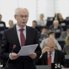 El presidente del Consejo Europeo, Herman Van Rompuy, durante una intervención en el PE.