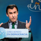 El coordinador general del PP Fernando Martínez-Maillo durante la rueda de prensa.