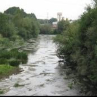 El río Tuerto, visto aguas abajo desde el puente de la carretera de Veguellina