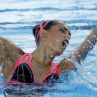 na Carbonell, durante su actuación en solo libre del Mundial de natación.