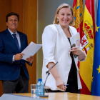 Carriedo y Blanco ayer, tras el Consejo de Gobierno. NACHO GALLEGO