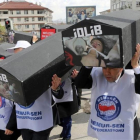 Manifestación en Ankara de protesta por el ataque químico de Idleb.